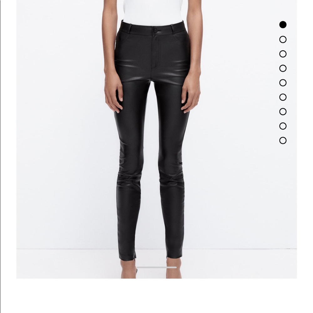 Zara Faux Leather Black Leggings